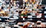 Plate of food on a table